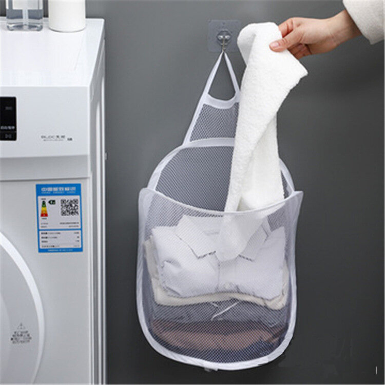 Bebé baño organizar portátil de almacenamiento de bolsa de ropa para lavadero plegable hogar montado en la pared ropa sucia bolsa colgante LC265