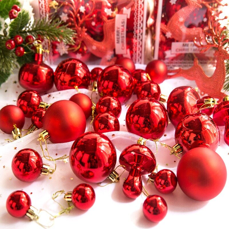 Bola de natal para decoração, conjunto de 30 peças com pingentes à prova de quebra para árvore de natal, decoração de árvore de natal