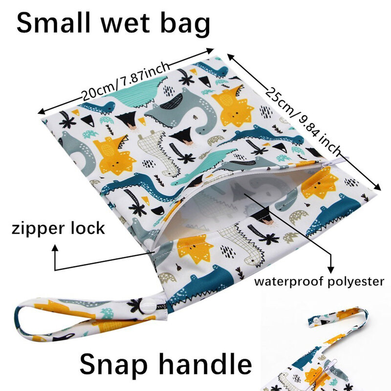20*25ซม.กระเป๋ามินิกระเป๋าเปียกนำมาใช้ใหม่กันน้ำ PUL Snap Handle Wetbag สำหรับผ้าอ้อมเด็ก Nappies รถเข็นเด็กผ้าอ้อมผ้าอ้อมกระเป๋า