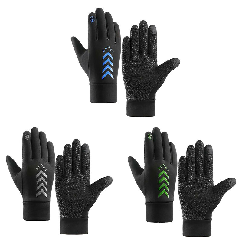 Зимние мужские перчатки, бархатные перчатки для кемпинга, Нескользящие Светоотражающие Водонепроницаемые женские теплые спортивные перчатки для лыжного спорта и велоспорта H5