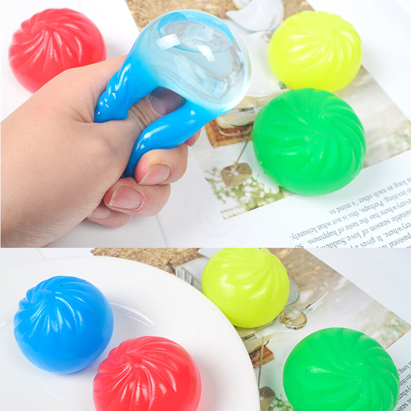 Kid Soft Water Ball Colorful Steamed Stuffed Bun Chinese Food Children Fidget Toys Pressure Release Antistress Decompression Toy
