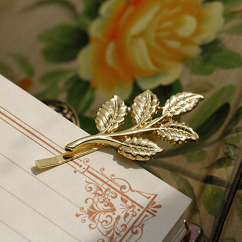 1pc Vintage Hair Clip Olive Branch Leaves Snap Hair Barrette Stick Hairpin Hair Styling Accessories for Women Girls Side Clip