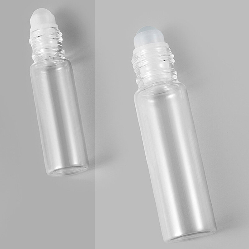Essential Oil Roller Bottles 10ml 5ml Transparent Glass Roll On Bottle Travel Sample Test Essential Oil Vials With Roller Ball