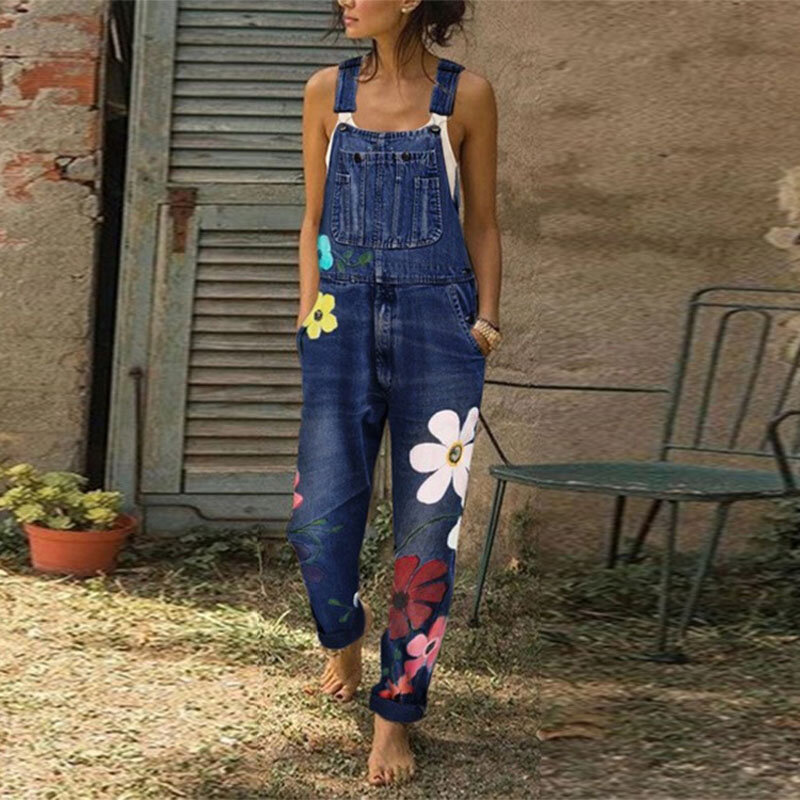 Neue Denim Overalls Für Sommer Dame Frauen Mode Blau Plain Frauen Sleeveless Beiläufige Jeans-Overall Frauen Lange Hosen Strampler
