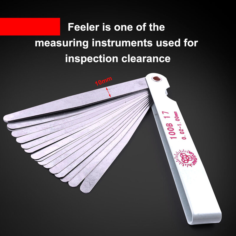 Stainless Steel Feeler Gauge 17 Blade/32 Blade Thickness Gap Metric Filler Feeler Gauge Measure Tool For Feeler Gauge Valve Shim