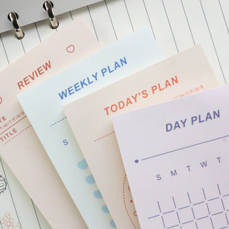 Domikee, lindo color, oficina, escuela, tiempo, agenda Bloc de notas planificador, papelería Bloc de Notas: para hacer la lista, planificador semanal, planificador mensual pad