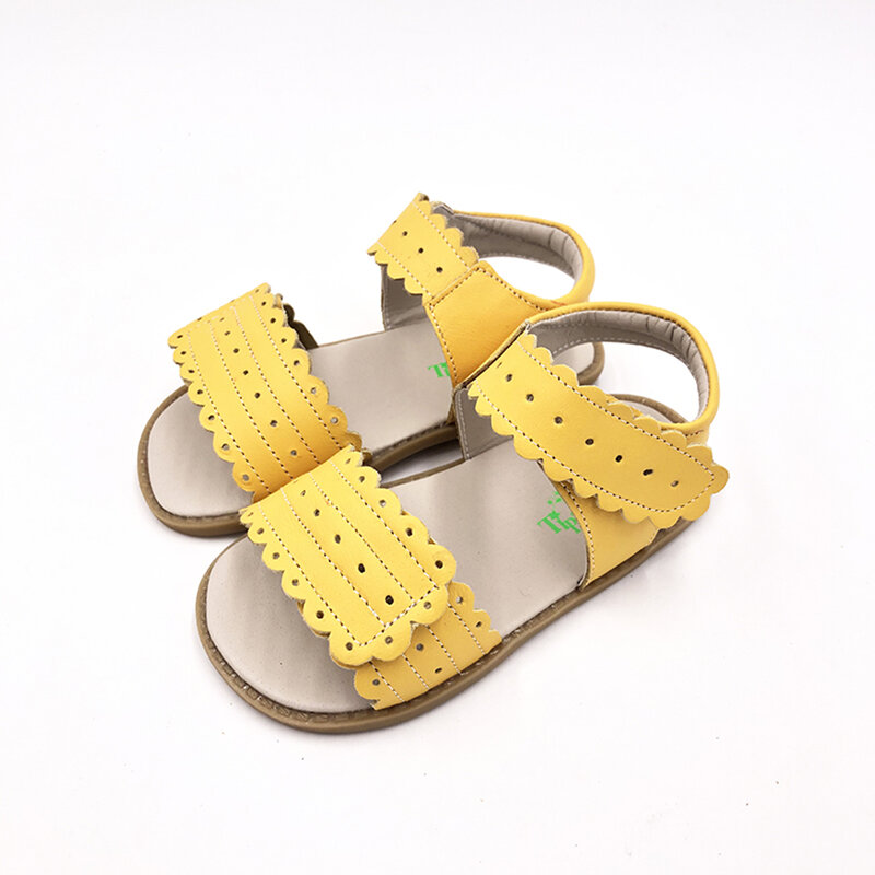 Tipsietoes-Sandalias de tacón bajo de cuero auténtico para niñas, zapatos de vestir de fiesta, estilo Posey, Verano