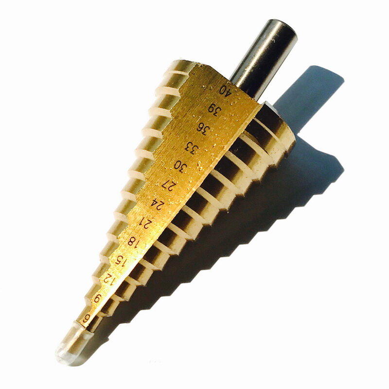 Costo vendita di HSS4241 Made Step Drill Bit Core Bit TIN Coated Cone Step Drill Bit Hole Cutter 4-39/4-40/4-42/6-50/4-52/6-60/10-45