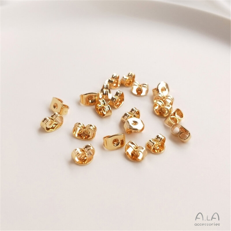 Aksesori emas berlapis 14K earplug kupu-kupu pin telinga Swakarya bahan khusus gesper pin telinga pin buatan tangan