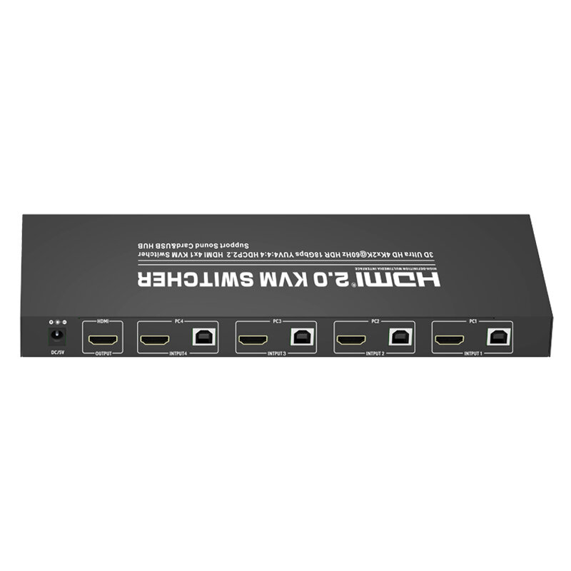 HDMI KVM Switch 4K 60Hz 4 PC คอนโซล4*1แชร์คีย์บอร์ดเมาส์เครื่องพิมพ์ Plug & เล่น Splitter วิดีโอเสียง USB HUB