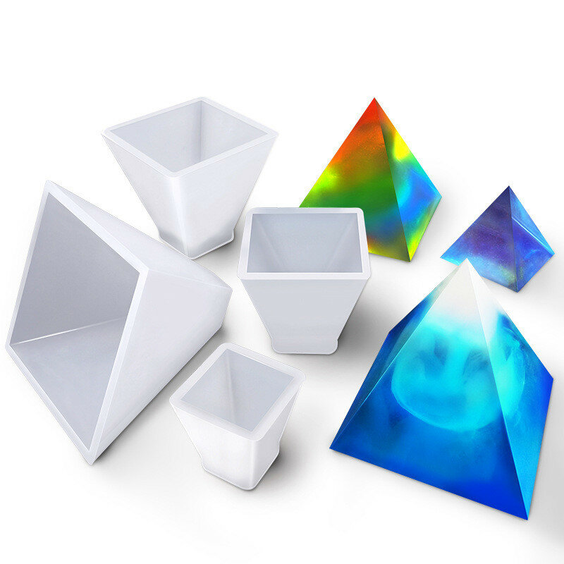 Moule en résine époxy pour cristal, forme pyramidale, en Silicone, pour sable mouvant, 20mm – 60mm