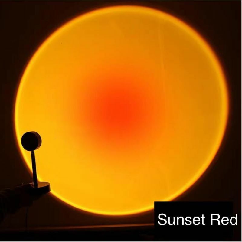 INS USB Sunset projektor LED lampka nocna słońce projekcja lampka na biurko Rainbow atmosfera na żywo 5V słońce nigdy nie ustawia duża soczewka optyczna