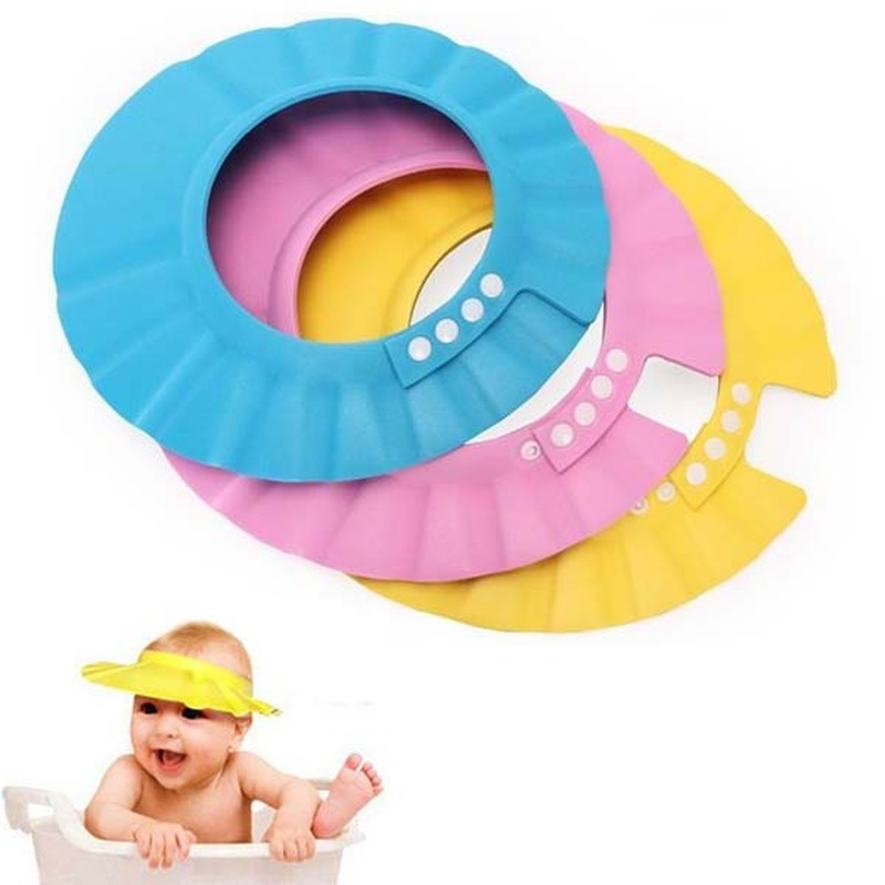 Bebê douche caps shampoo boné wassen haar crianças mau vizir hoeden verstelbare escudo waterdichte gehoorbescherming olho