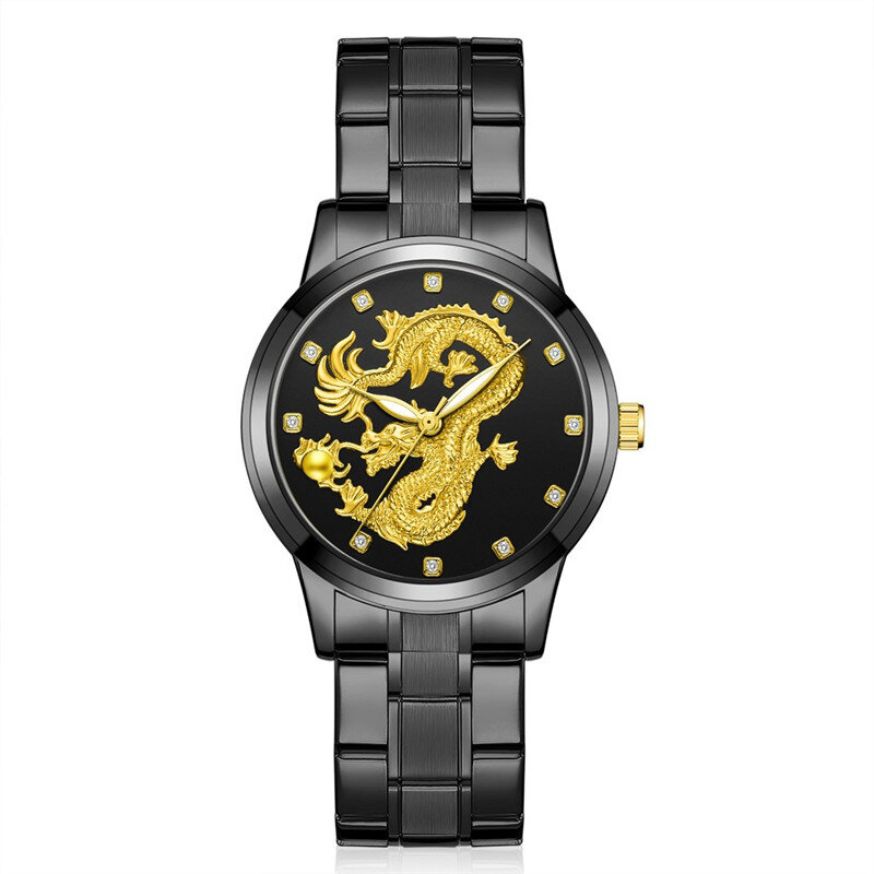 Reloj de pulsera de cuarzo con diseño de dragón para hombre, cronógrafo informal de lujo, a la moda, regalo para marido