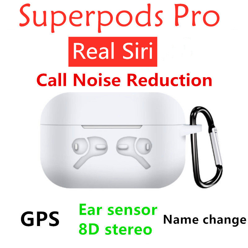 Superpods Pro с функцией изменения имени, умный датчик, Беспроводная зарядка, вызов, подавление шума, прозрачный режим, бесплатная доставка