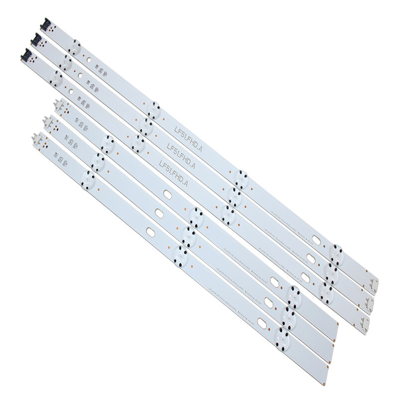 6 buah/set Strip lampu latar LED untuk LG LG 43LF5100 43LH5100 43LH5700 Strip 4343lh590 43LJ515V 43LH570V 43LH570V