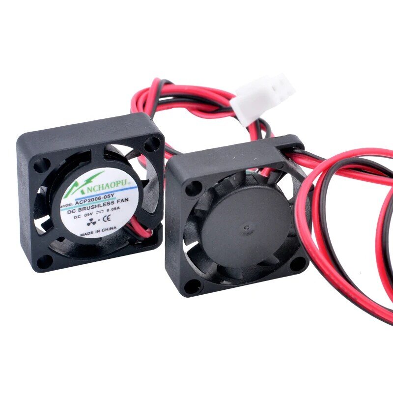 ACP2006 – Micro ventilateur de refroidissement 2cm 20mm 20x20x6mm, DC5V 12V USB 2pin pour micro équipement purificateur de drone