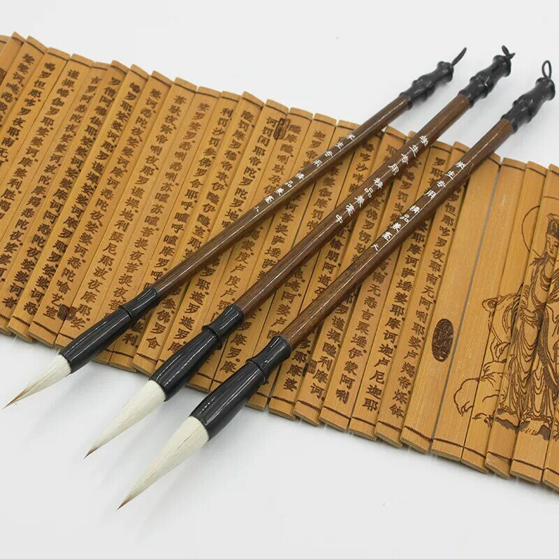 Pinceles de caligrafía china tradicional, pluma de pelo de comadreja, cepillo de escritura, pelo de Lobo, pintura, práctica, pincel de pintura