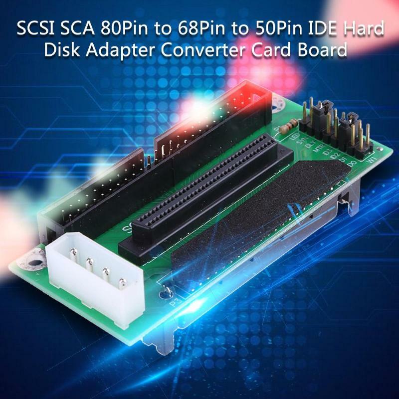 Scsi sca 80pin ~ 68pin ~ 50pin ide 하드 디스크 어댑터 컨버터 카드 보드 68 ide 50 하드 디스크 어댑터 컨버터 모듈 보드
