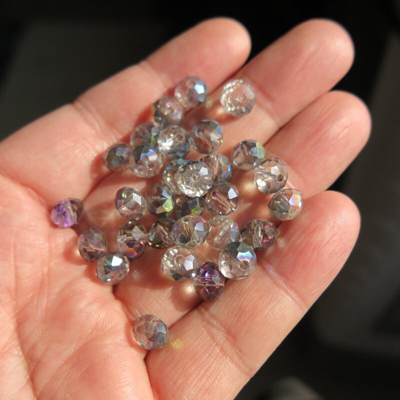 Überzogene Bunte Rondelle Facettierte Kristall Glas 3mm 4mm 6mm 8mm 10mm 12mm 14mm 16mm 18mm Lose Spacer Perlen für Schmuck Machen