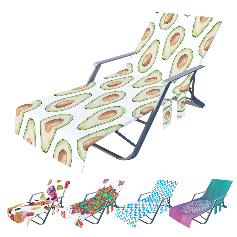 비치 의자 커버 수영장 라운지 의자 커버 주머니 라운지 의자 타월 비치 타월 여름 해변 일광욕