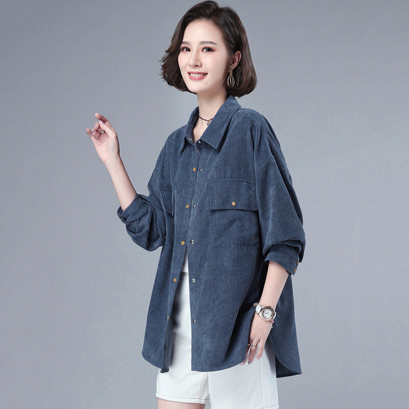 Cotton shirt tops 2020 spring autumn blouse new women's blouse fashion long-sleeved slim wild Han Fan shirt tops