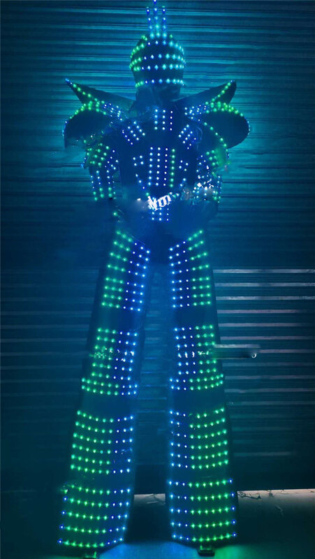 Dj RGB كامل لون ضوء الرجال اللباس حزب الحدث عرض مسرحي led روبوت دعوى الرجال تضيء زي قاعة الرقص ركائز الملابس