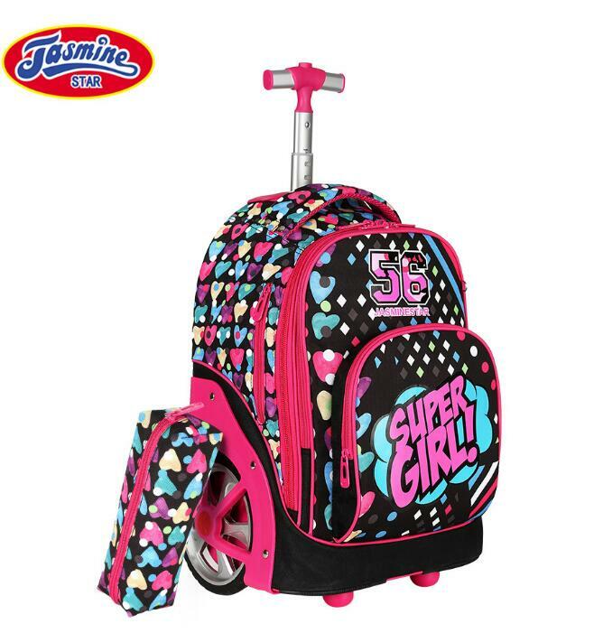 Школьная сумка на колесиках, школьный ранец на колесиках с большими колесиками, ранцевая дорожная сумка для подростков 18 дюймов