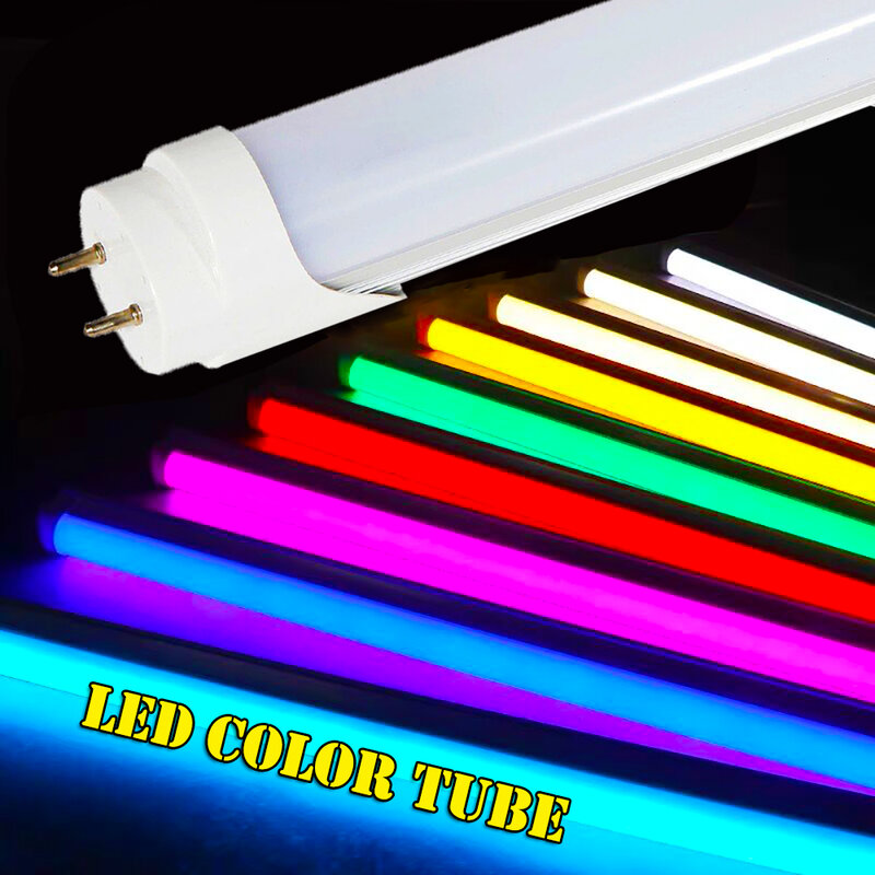 Toika 100pcs 6ft 30w 1800mm T8 LED Color Tube Bar Light  Red Green Blue Colorful Tube Advertising lights  Stage Hotel lighting