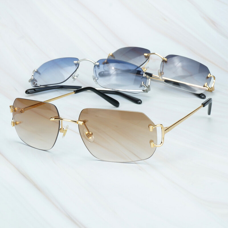 Fashion Sunglasses for Men Designer Glasses Women High Quality for Beach Rimless Carter Sunglasses for Driving Luxury Shades