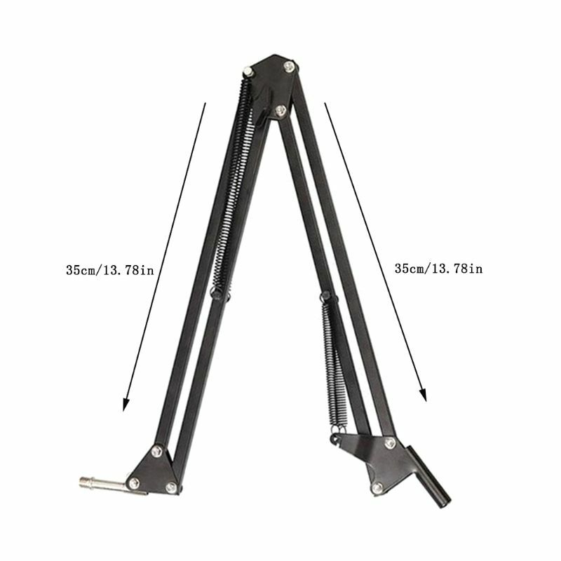 Extendable Recording Microphone Holder Suspension Boom Scissor Arm Stand Holder with Microphone Clip Table Mounting Clamp