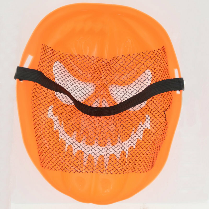 Máscara de brinquedo estilosa afiada caveira laranja halloween 1 peça, presilha para crianças