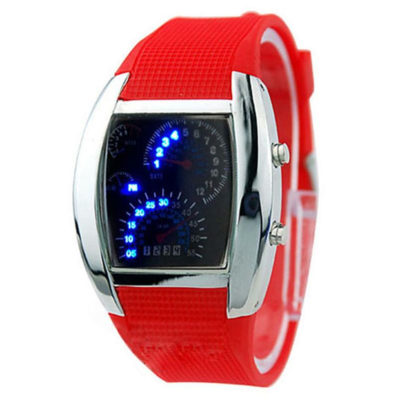 Reloj de pulsera Digital para hombre y mujer, cronógrafo con patrón de tablero LED deportivo, a la moda, regalo