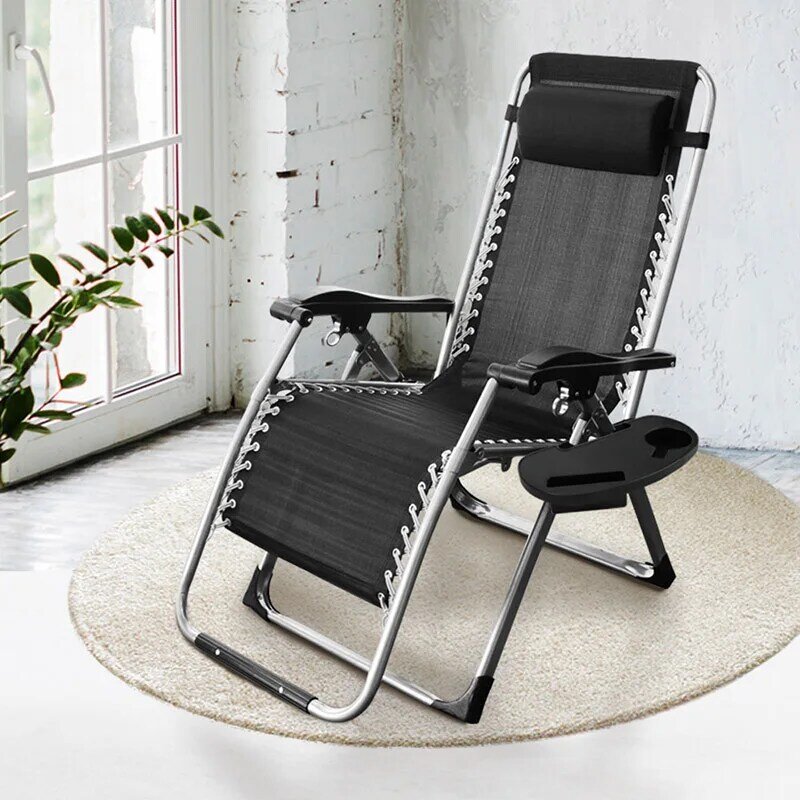 Leżaki na zewnątrz krzesło zapewniające stan nieważkości podłokietnik z drewna XXL Camping Lounge Patio wyściełany składany fotel z uchwytem na kubek