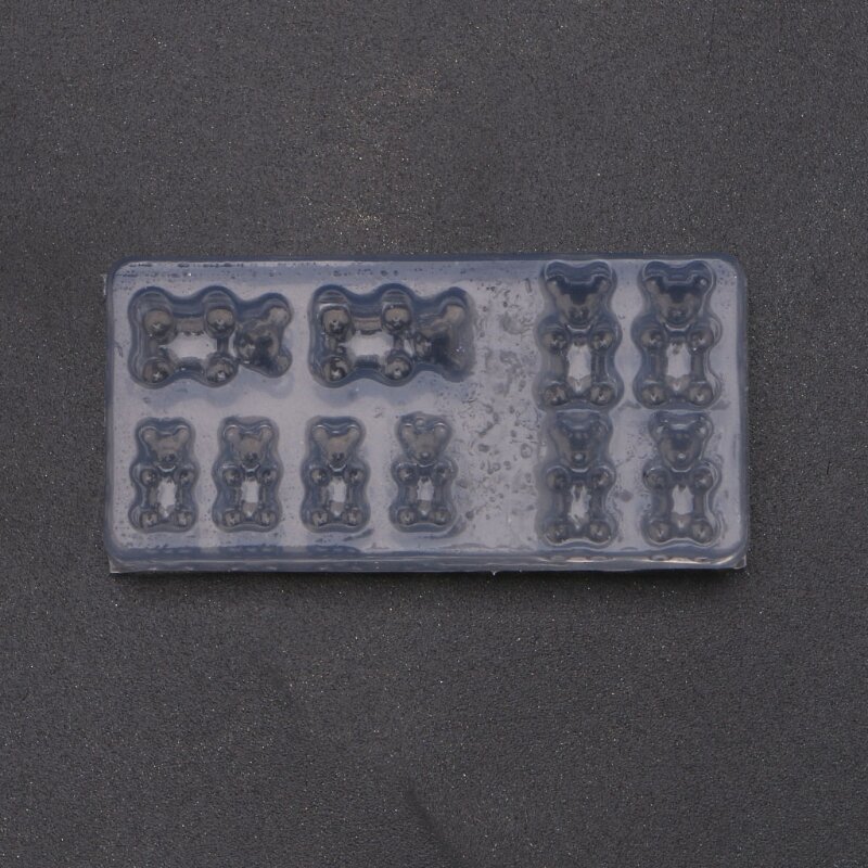 Mini molde de oso de goma hecho a mano para decoración de uñas, plantilla de molde de fundición de resina para arte de uñas, 5 uds.