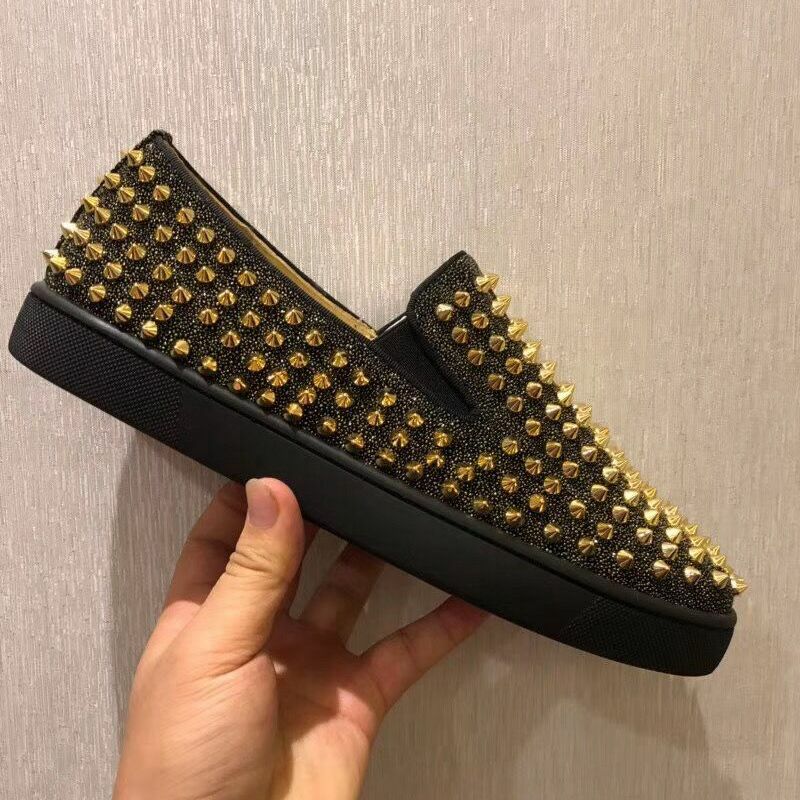 2022 Promotion spring Men Spikes Loafers Party wedding Men Shoes Europe Style luxury designer glitter Handmade Fashion Men Shoes