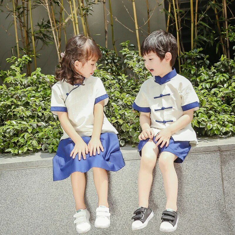 Kinder Traditionellen Chinesischen Kostüm 2022 Chinesischen Stil Kleidung für Kinder Neue Sommer Junge Mädchen Tang-anzug Leistung Uniform