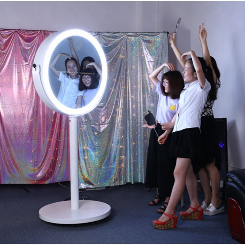 Round 23.6 Inch Lcd Screen Digital Signage Photo Booth, New Product Ideas Advertising Photo Booth, Diy Photo Booth