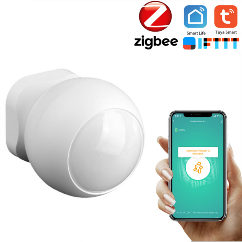 Tuya Zigbee3.0-ワイヤレス赤外線モーションセンサー,Tuyaスマートアプリによる制御