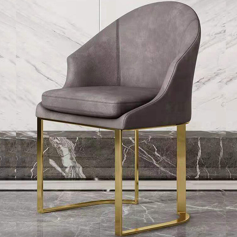 Современный роскошный обеденный стул светильник из нержавеющей стали, кресла для гостиниц в скандинавском стиле, американский стул для отдыха, позолоченный стул для переговоров GM