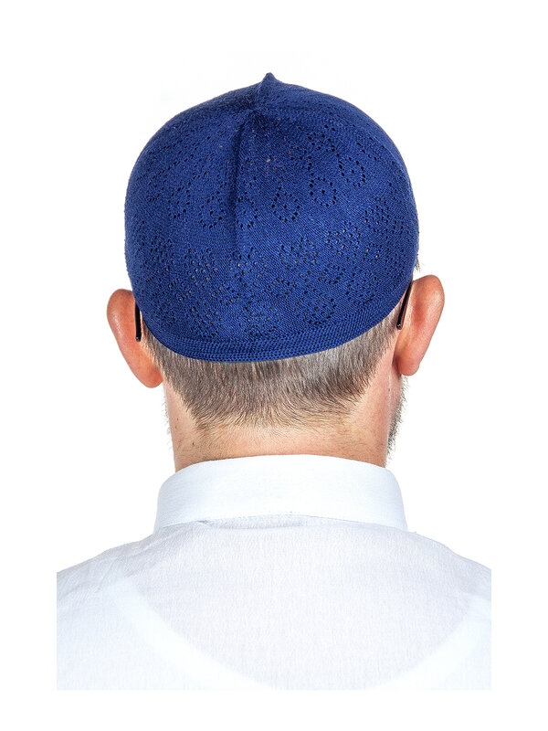 남성용 영어 이슬람 Kufi 모자 Taqiya Skullcap Peci Caps Ramadan Eid 이슬람 선물 표준 크기 팩, 그린/네이비 블루 2 개