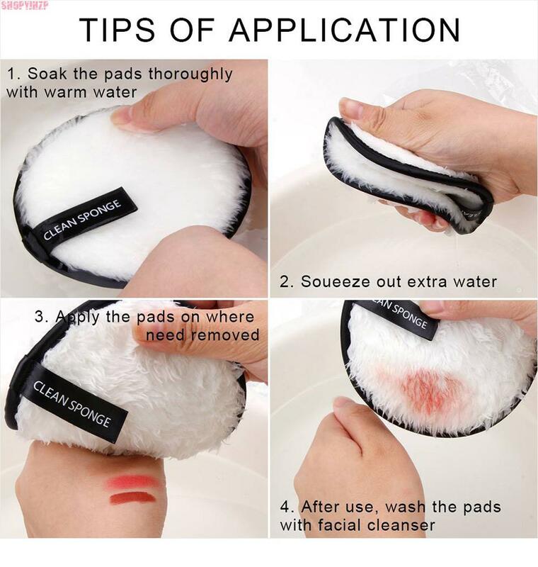 YBLNTEK 3/4PCS Reusable Cotton Makeup Remover Microfiber Makeup Remover Pads Reusable Cotton Pads Makeup Cleaning Wipe Towel