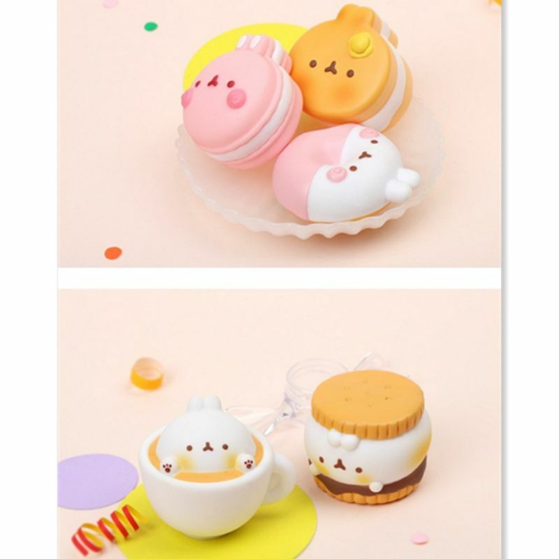 Korea Molang Kelinci Buta Kotak Puding Makanan Penutup Macaron Kue Ayam Boneka Kotak Buta Tangan Mainan Boneka Kejutan Kotak Misteri Hadiah Gadis