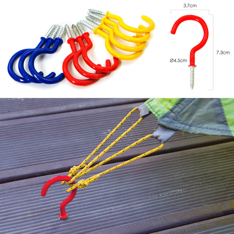 Outdoor camping screw deck nail tent curtain rope fixed hook accessories hooks  repair light pegs metal stake poles stakes