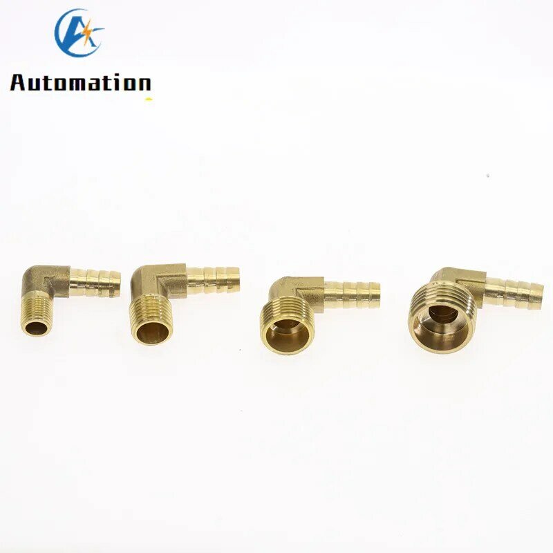 Hose Barb OD 6-19mm 90 Degree Male Thread 1/8" 1/4" 3/8" 1/2" Elbow Brass Barbed Fitting Coupler Connector Adapter Copper