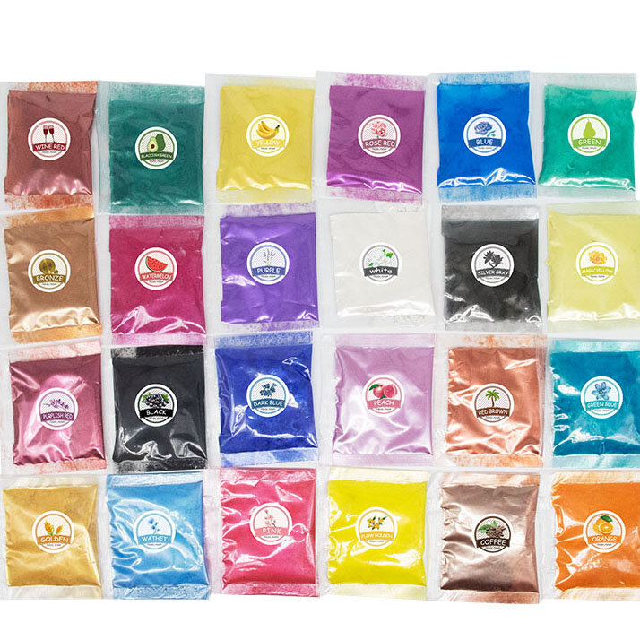 24 Pack proszek Mica do zestawu epoksydowego żywica epoksydowa z żywicy kolorowe pigmenty mydło barwnik kosmetyczny proszek pigmentowy kolory do żywicy
