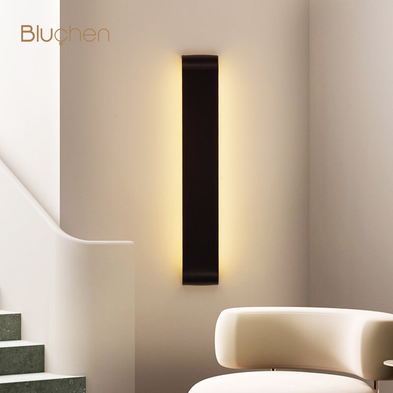 Decoração do diodo emissor de luz da parede de alumínio escovado arandelas de parede iluminação branco preto prata lâmpada de parede para casa quarto luminária