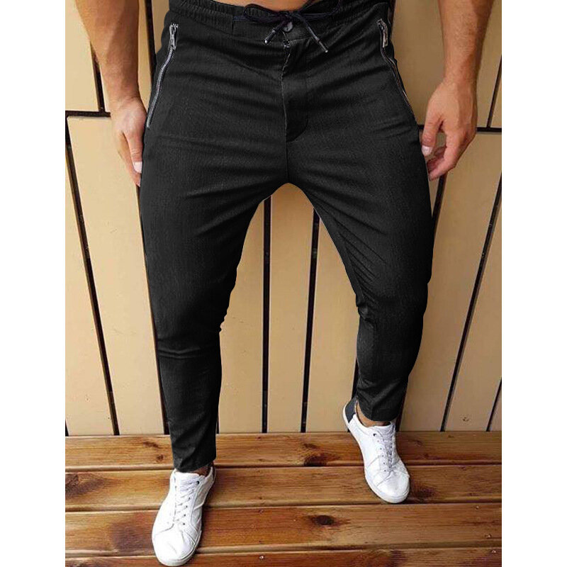 Nuovissime mode primaverili pantaloni Casual a tinta unita da uomo pantaloni dritti con coulisse di alta qualità per il Design aziendale formale maschile