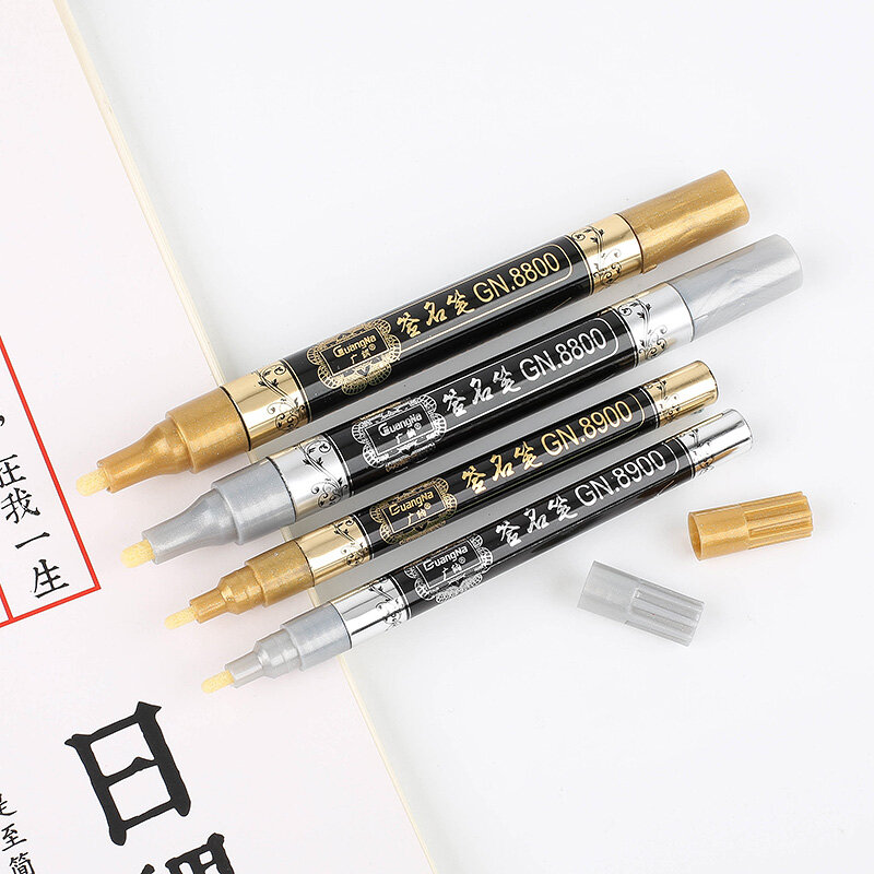 Canetas marcadoras de tinta permanente, à prova d'água, material de metal para artesanato com ouro, 1.5mm