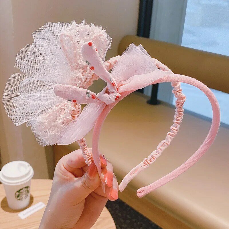 Versão Coreana da Children's Net Yarn Bow Tie Headband Princesa Acessórios de Cabelo GirlsHairpin Headband BabyCute Cabeça Acessórios